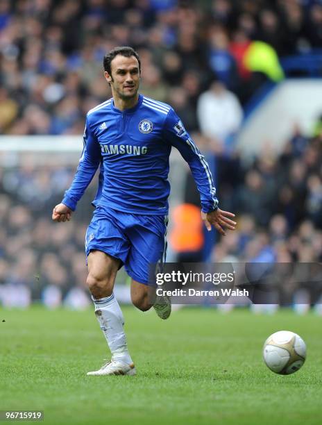 Ricardo Carvalho of Chelsea during a FA Cup 5th Round match between Chelsea and Cardiff City at Stamford Bridge on February 13, 2010 in London,...