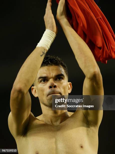 Pepe van Portugal during the International Friendly match between Belgium v Portugal at the Koning Boudewijnstadion on June 2, 2018 in Brussel Belgium