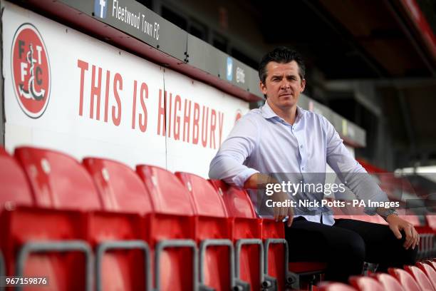 New Fleetwood Town manager Joey Barton after the press conference at Highbury Stadium, Fleetwood.