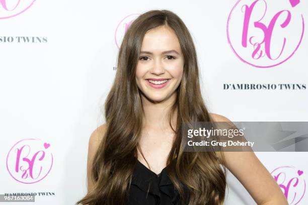 Olivia Sanabia attends the Bianca And Chiara D'Ambrosio Celebrate Their 13th Birthday Party at The Beverly Hilton Hotel on June 3, 2018 in Beverly...