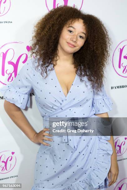 Talia Jackson attends the Bianca And Chiara D'Ambrosio Celebrate Their 13th Birthday Party at The Beverly Hilton Hotel on June 3, 2018 in Beverly...