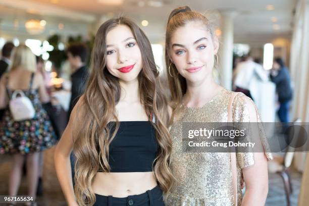 Lulu Lambros and Jade Weber attend the Bianca And Chiara D'Ambrosio Celebrate Their 13th Birthday Party at The Beverly Hilton Hotel on June 3, 2018...