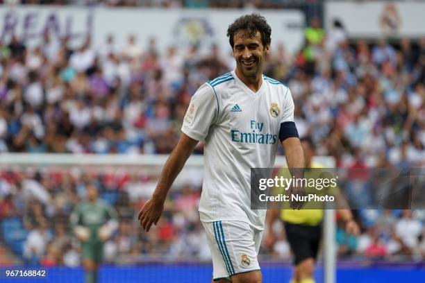 Raul Gonzalez Blanco of Real Madrid Legends during the Corazon Classic match between Real Madrid Legends and Asenal Legends at Estadio Santiago...