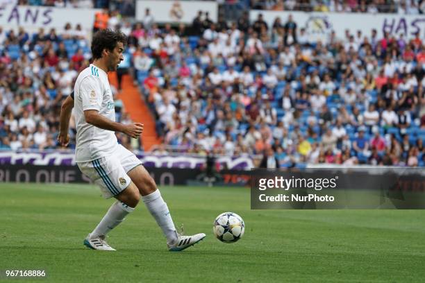 Raul Gonzalez Blanco of Real Madrid Legends during the Corazon Classic match between Real Madrid Legends and Asenal Legends at Estadio Santiago...