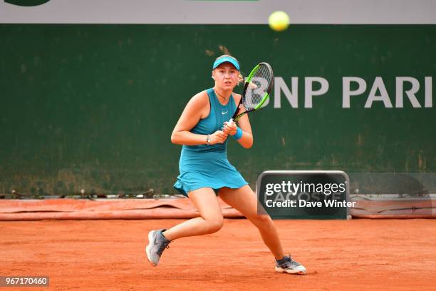Loudmilla Bencheikh of France during Day 9 of the French Open 2018 on June 3, 2018 in Paris, France.