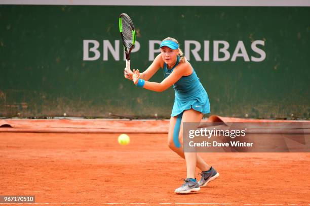 Loudmilla Bencheikh of France during Day 9 of the French Open 2018 on June 3, 2018 in Paris, France.