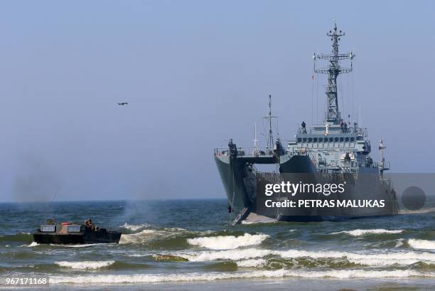 Troops conduct a massive amphibious landing during the Exercise Baltic Operations , a NATO maritime-focused military multinational exercise, on June...