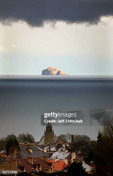 View of the Isle Of May from Kirkcaldy, the constituency of British Prime minister Gordon Brown on February 15, 2010 in Kirkcaldy, Scotland. As the...