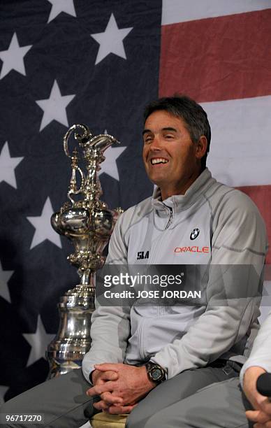 New Zealand's Oracle CEO Russell Coutts smiles during a press conference in Valencia on February 15, 2010. The America's Cup is poised to return to...