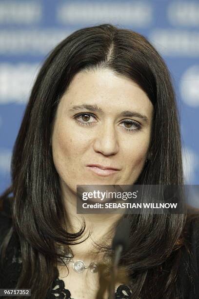 Mexican director Mariana Chenillo addresses the press conference for the film "Revolucion" in the Panorama Special section of the 60th Berlinale Film...