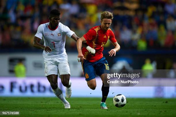 Breel Embolo Nacho Monreal during a International friendly match between Spain against Switzerland in La Ceramica Stadium, Villarreal, Spain, on 03...