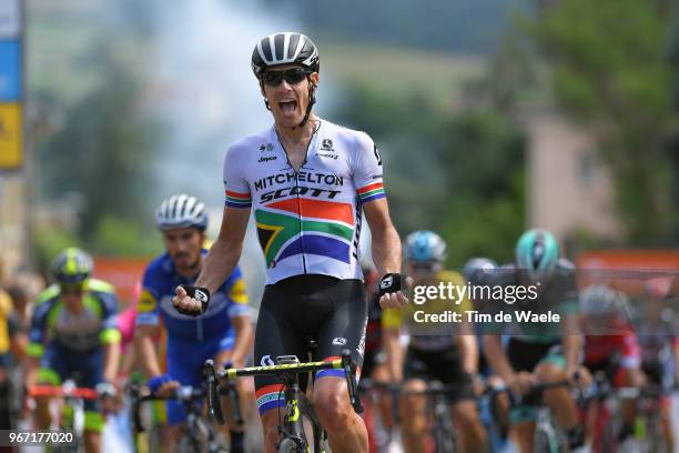 Arrival / Daryl Impey of South Africa and Team Mitchelton-Scott / Celebration / during the 70th Criterium du Dauphine 2018, Stage 1 a 179km stage...