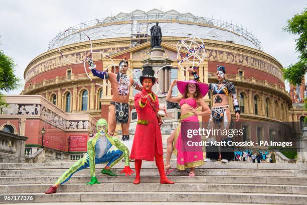 Cast members from Cirque du Soleil outside the Albert Hall in London, to announce the return of the production TOTEM to the venue in 2018.