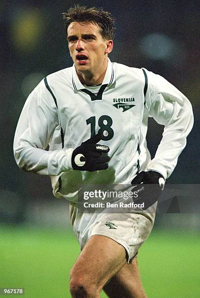 Milenko Acimovic of Slovenia in action during the 2002 World Cup Play-off Second Leg match between Romania and Slovenia played at the Steaua Stadium...