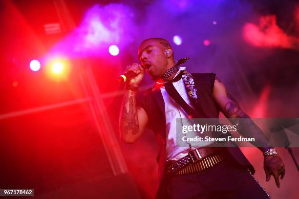 Vic Mensa performs live on stage during Day 3 of the 2018 Governors Ball Music Festival on June 3, 2018 in New York City.