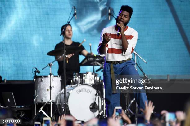 Khalid performs live on stage during Day 3 of the 2018 Governors Ball Music Festival on June 3, 2018 in New York City.