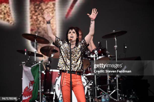 Luke Spiller of the Struts performs live on stage during Day 3 of the 2018 Governors Ball Music Festival on June 3, 2018 in New York City.