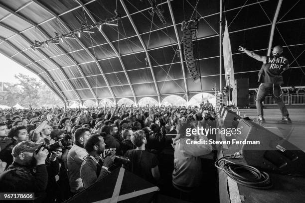 Vic Mensa performs live on stage during Day 3 of the 2018 Governors Ball Music Festival on June 3, 2018 in New York City.