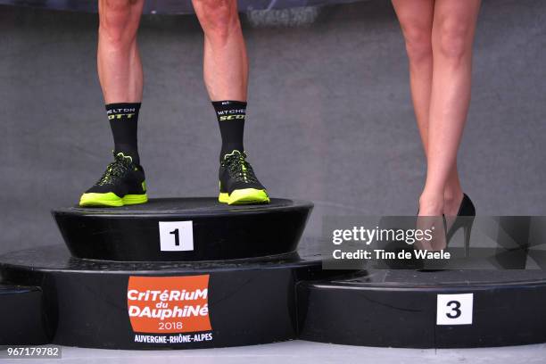 Podium / Daryl Impey of South Africa and Team Mitchelton-Scott / Celebration / Illustration / Legs / Miss / Hostess / during the 70th Criterium du...