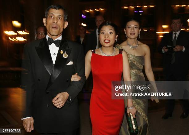 Princess Sirivannavari, her father Crown prince of Thailand Maha Vajiralongkorn, HRH princess Srirasmi and Finance Minister Chrisitine Lagarde attend...