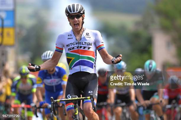 Arrival / Daryl Impey of South Africa and Team Mitchelton-Scott / Celebration / during the 70th Criterium du Dauphine 2018, Stage 1 a 179km stage...