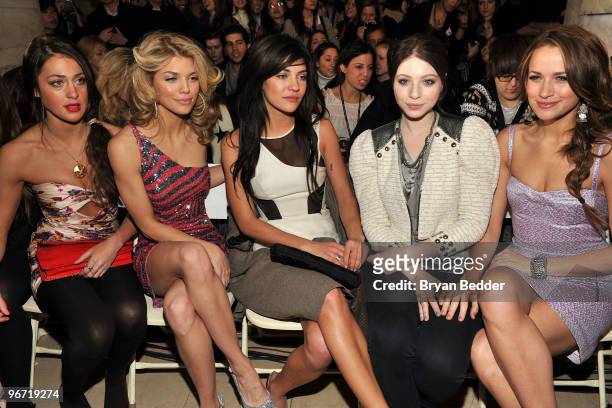 Actresses Roxy Olin, AnnaLynne McCord, Jessica Szohr, Michelle Trachtenberg, and Shantel Vansanten attend the Jill Stuart Fall 2010 Fashion Show...