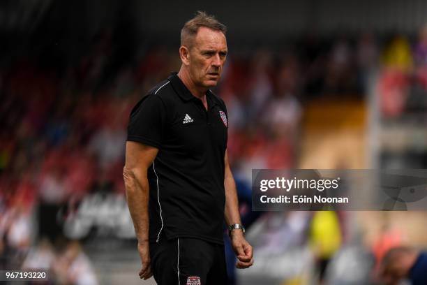 Cork , Ireland - 4 June 2018; Derry City manager Kenny Shiels during the SSE Airtricity League Premier Division match between Cork City and Derry...