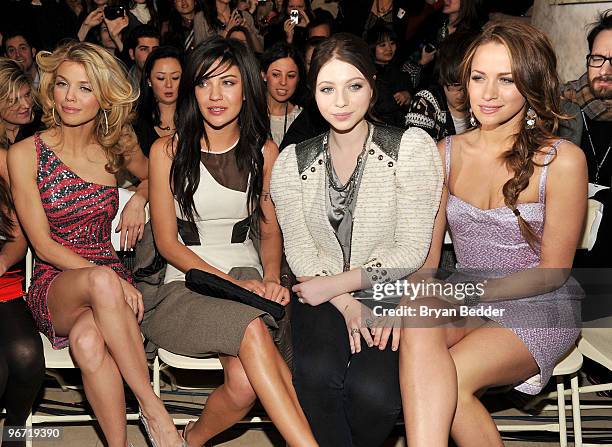 Actresses AnnaLynne McCord, Jessica Szohr, Michelle Trachtenberg, and Shantel Vansanten attend the Jill Stuart Fall 2010 Fashion Show during...