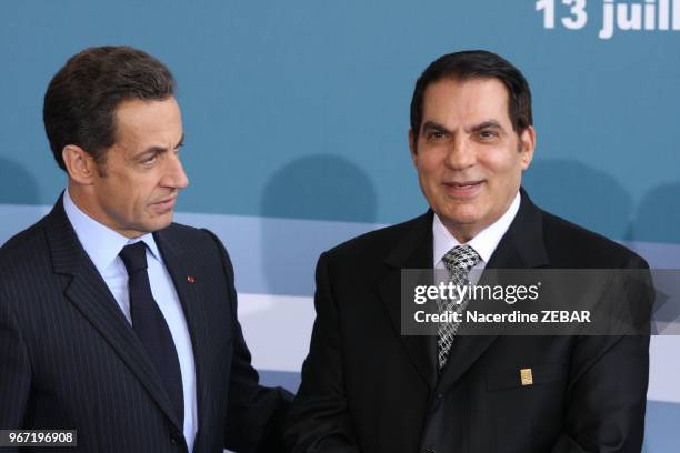 Nicolas Sarkozy, Zine El Abidine Ben Ali.