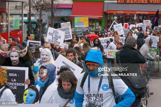 Demonstration for requesting the repeal of the offense of passive soliciting on March 16, 2013 in Paris, France. About 250 people demonstrated this...