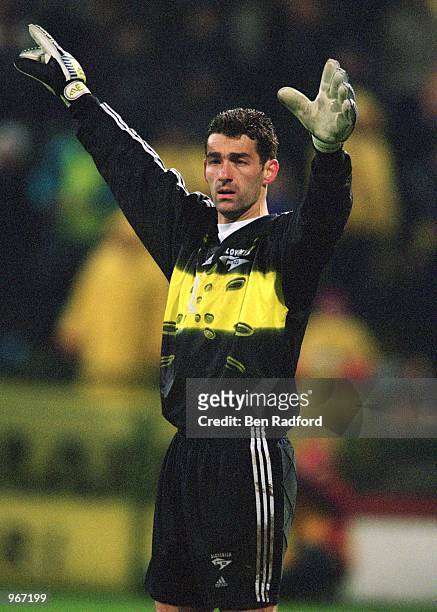 Slovenia Goalkeeper Marko Simeunovic in action during the 2002 World Cup Play-off Second Leg match between Romania and Slovenia played at the Steaua...
