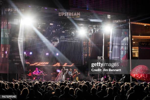 The Flaming Lips perform live on stage during Upstream Music Festival at Pioneer Square on June 3, 2018 in Seattle, Washington.