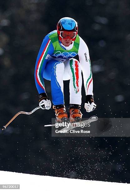 Werner Heel of Italy competes in the Alpine skiing Men's Downhill at Whistler Creekside during the Vancouver 2010 Winter Olympics on February 15,...