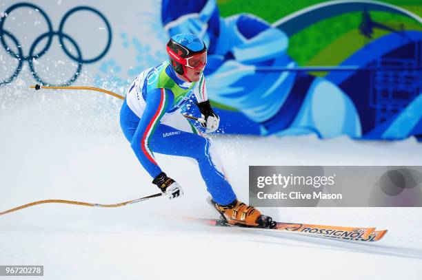 Werner Heel of Italy competes in the Alpine skiing Men's Downhill at Whistler Creekside during the Vancouver 2010 Winter Olympics on February 15,...