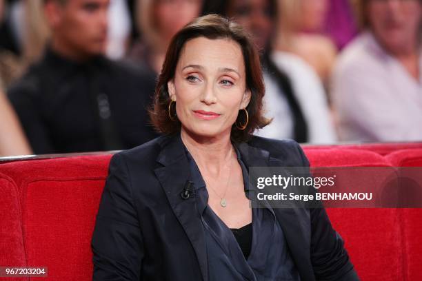 Actress Kristin Scott Thomas attends "Vivement Dimanche" Tv Show, in Paris, France, on October 13, 2010.