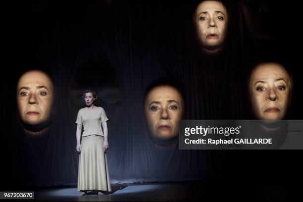 The Comedie Francaise Performs Agamemnon of Seneque, in Paris In France, On May 19, 2011 - Pictured: Cecile Brune La nourice,.