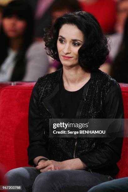 Rachida Brakni attends Vivement Dimanche Tv show in Paris , France , on February 23, 2011.