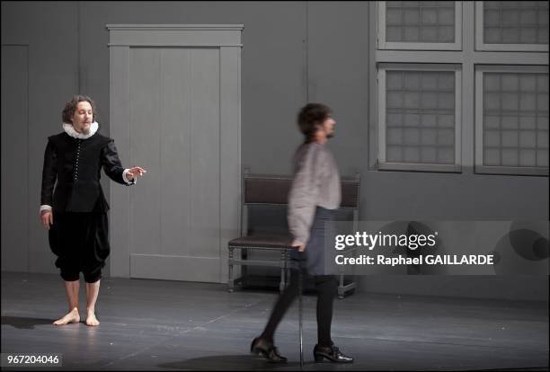 The Comedie Francaise "Theatre Ephemere" performs "Une Puce, Epargnez-la" of Naomi wallace directed by Anne-Laure Liegeois on April 24, 2012 in Paris...