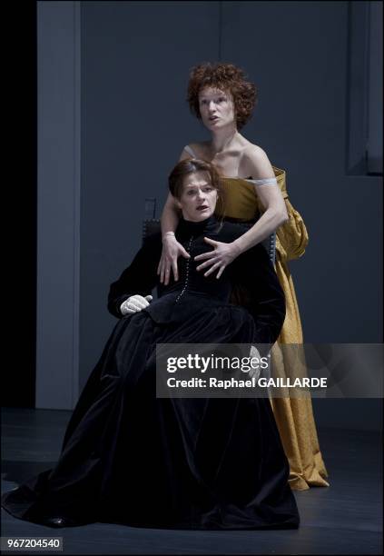 The Comedie Francaise "Theatre Ephemere" performs "Une Puce, Epargnez-la" of Naomi wallace directed by Anne-Laure Liegeois on April 24, 2012 in Paris...