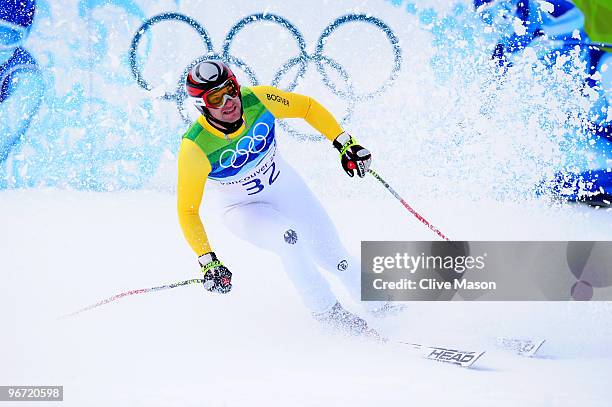 Stephan Keppler of Germany competes in the Alpine skiing Men's Downhill at Whistler Creekside during the Vancouver 2010 Winter Olympics on February...