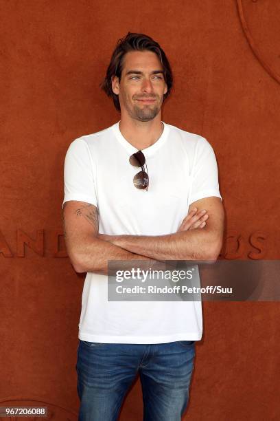 Swimmer Camille Lacourt attend the 2018 French Open - Day Nine at Roland Garros on June 4, 2018 in Paris, France.