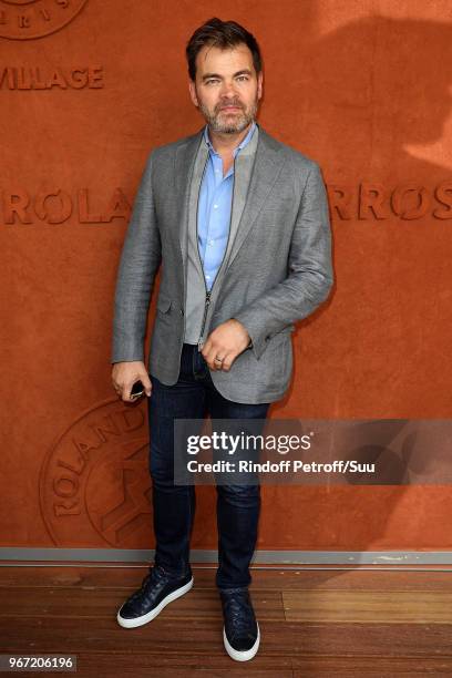 Actors Clovis Cornillac attends the 2018 French Open - Day Nine at Roland Garros on June 4, 2018 in Paris, France.