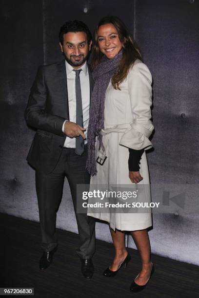 Cyril Hanouna and Sandrine Quetier attend 17th 'Trophees de la Nuit' Event held at the Lido in Paris, France on November 28, 2011.