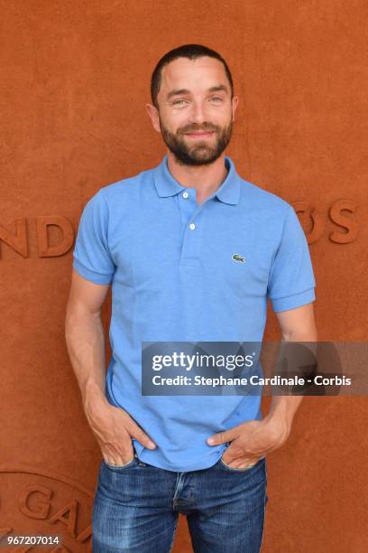 Actor Guillaume Gouix attends the 2018 French Open - Day Nine at Roland Garros on June 4, 2018 in Paris, France.