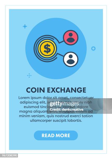 coin exchange concept banner - billing and coding icon stock illustrations