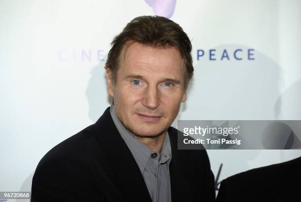 Actor Liam Neeson attends the Annual Cinema For Peace Gala during day five of the 60th Berlin International Film Festival at the Konzerthaus am...