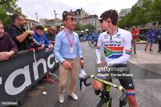 Daryl Impey of South Africa and Team Mitchelton-Scott / Thomas Voeckler of France ASO / during the 70th Criterium du Dauphine 2018, Stage 1 a 179km...