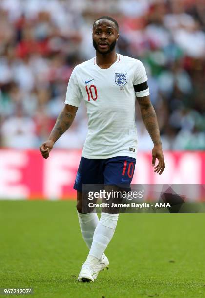 Raheem Sterling of England during the International Friendly between England and Nigeria at Wembley Stadium on June 2, 2018 in London, England.