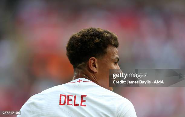 Dele Alli of England during the International Friendly between England and Nigeria at Wembley Stadium on June 2, 2018 in London, England.