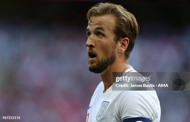 Harry Kane of England during the International Friendly between England and Nigeria at Wembley Stadium on June 2, 2018 in London, England.